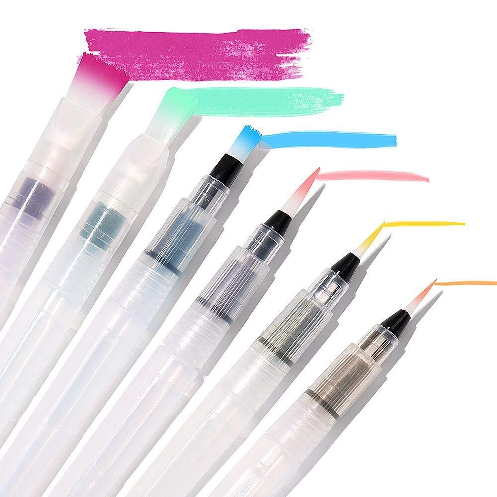 6 tips water tank empty brush pen