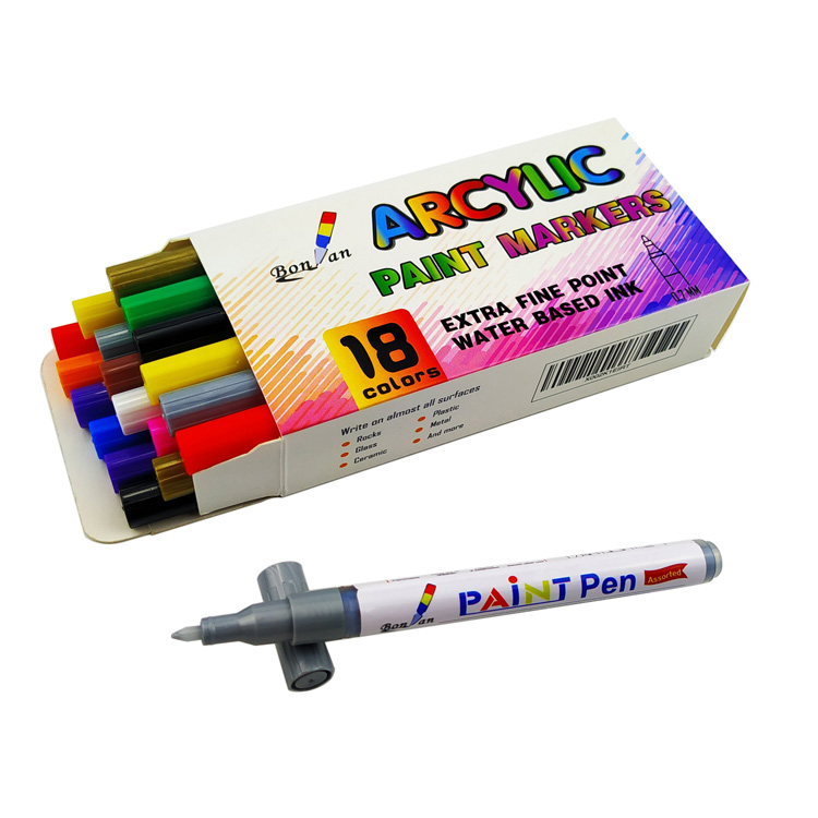 18 colors fine tip acrylic paint marker