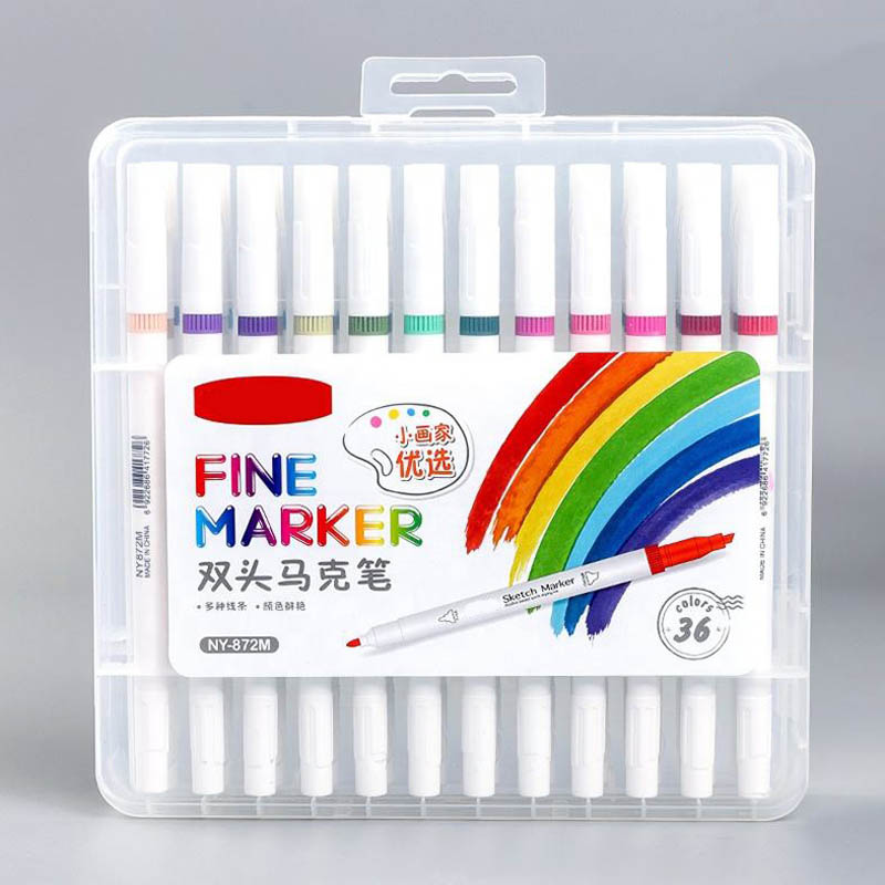 Dual tip square sketch marker