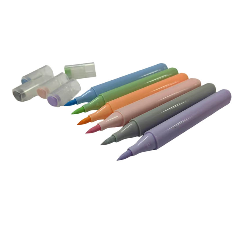 pastel color brush tip paint marker