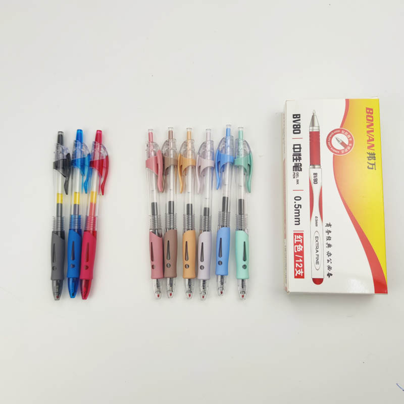 colored grip student gel ink pen