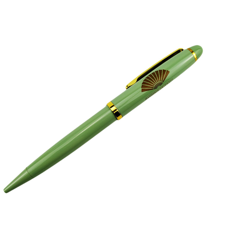 green mandarin metal logo pen