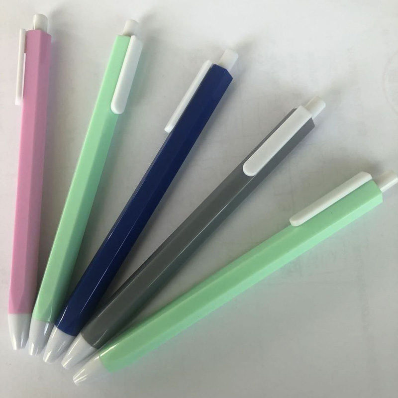 hexagonal click plastic promotion pen