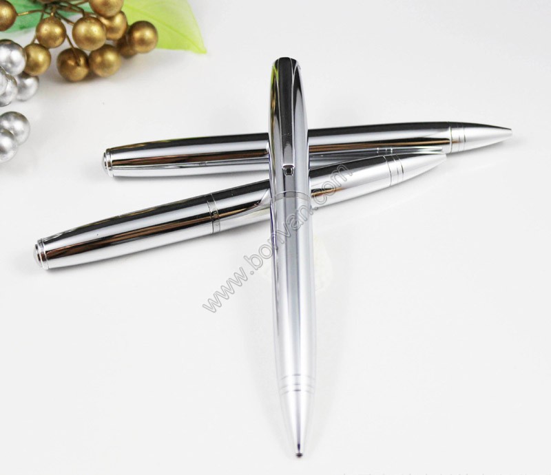 silver chromed metal pen