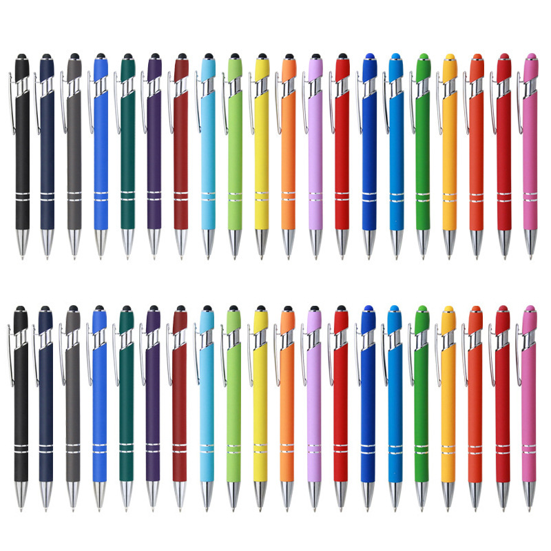 Popular rubber finish touch tip aluminum pen