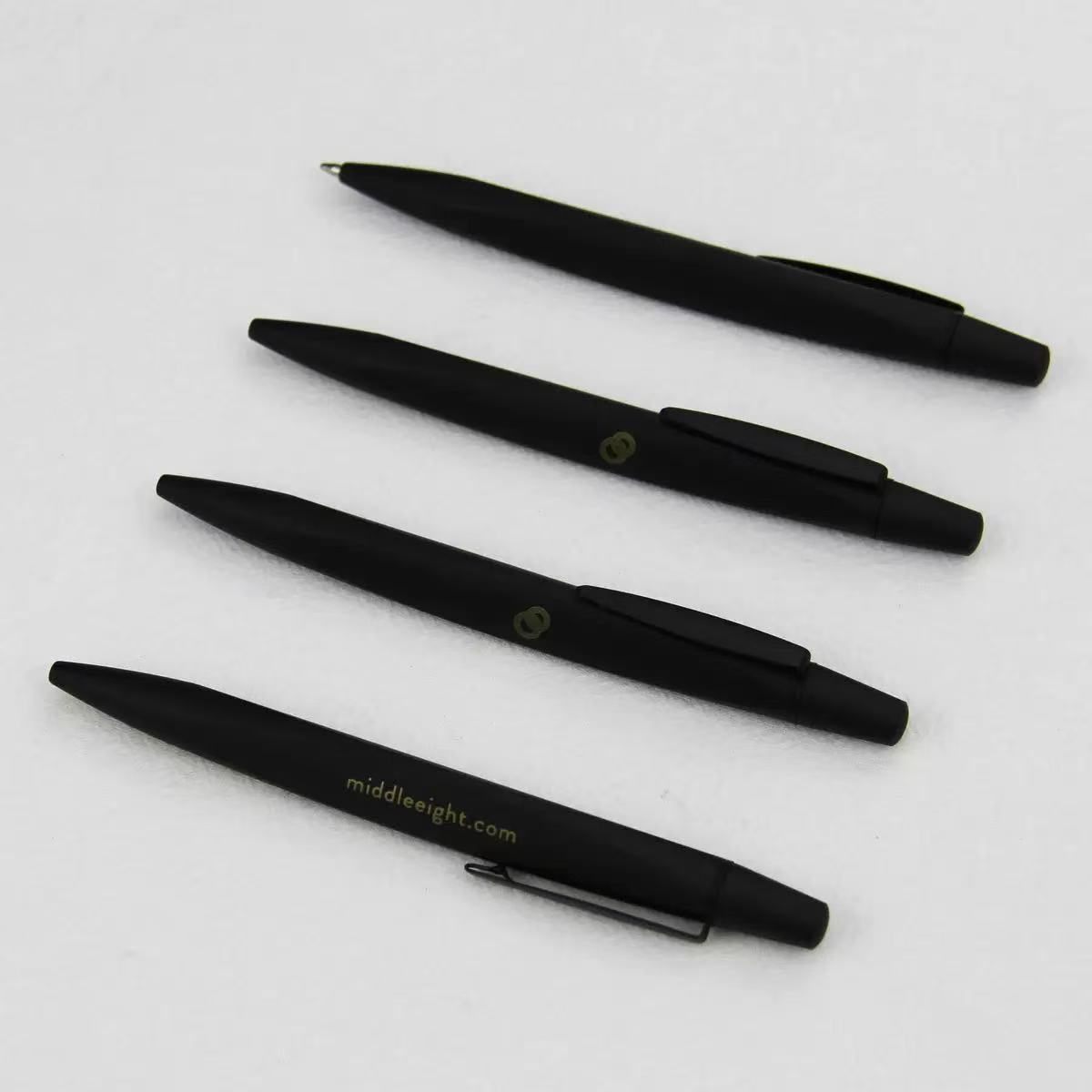 logo printed triangular metal pen