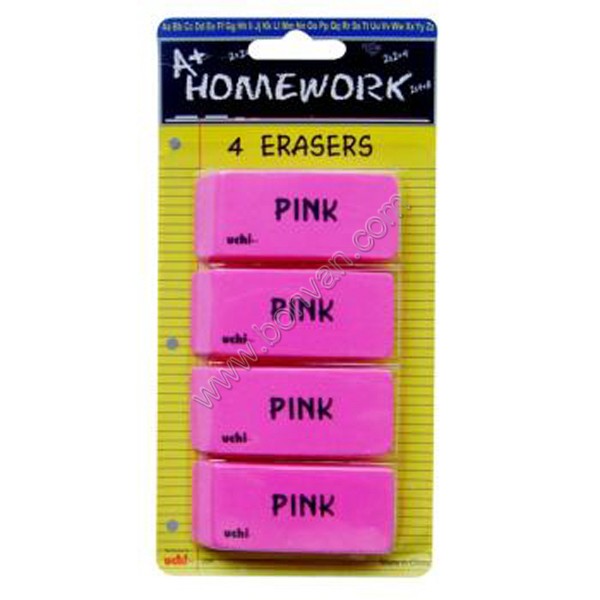 pink office eraser