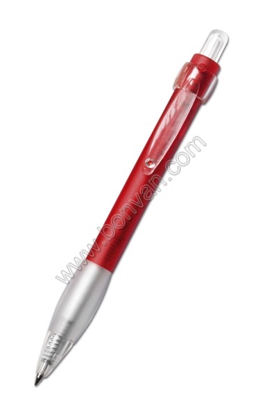 click promotional pen with white soft grip