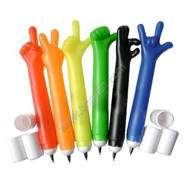 finger shape plastic pen