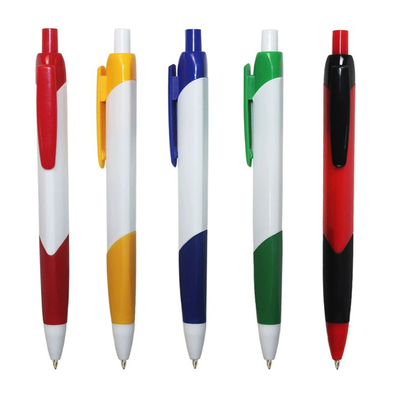 Triangular click plastic logo pen