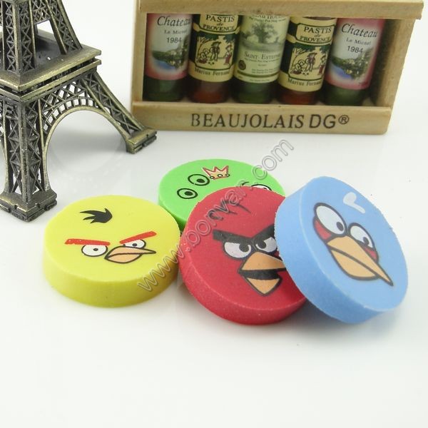 round printed eraser