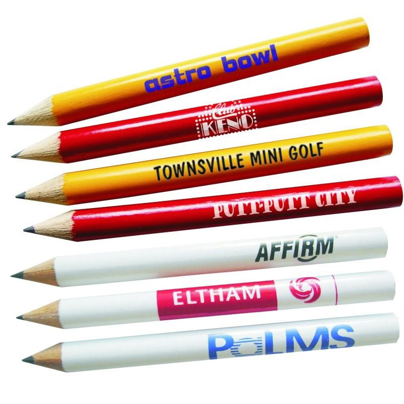 short printed golf pencil